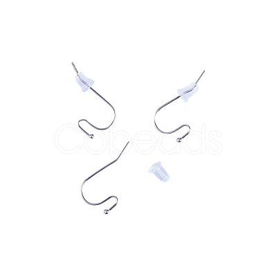 Brass Earring Hooks KK-CJ0003-02-RS-1