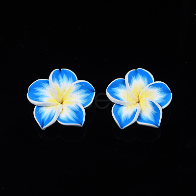 Handmade Polymer Clay 3D Flower Plumeria Beads CLAY-Q192-30mm-05-1