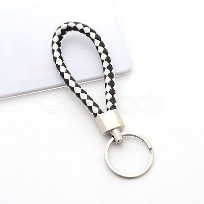 Handwoven Imitation Leather Keychain PW-WG34868-02-1