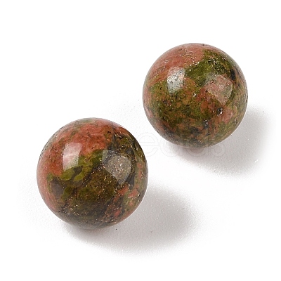 Natural Unakite No Hole Sphere Beads G-K353-04B-05-1