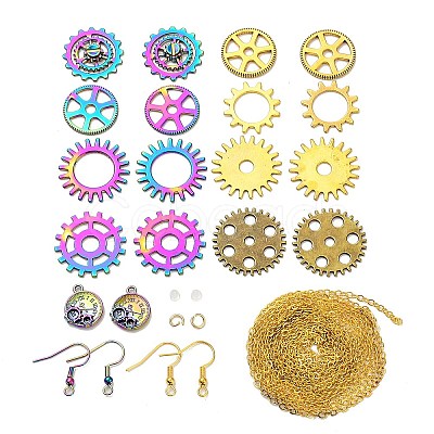 DIY Gear Dangle Earring Making Kits DIY-SZ0008-89-1