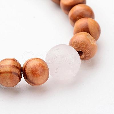 Wood Beaded Necklaces NJEW-JN01625-1