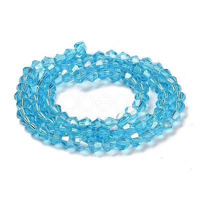 Transparent Electroplate Glass Beads Strands EGLA-A039-T4mm-B19-1