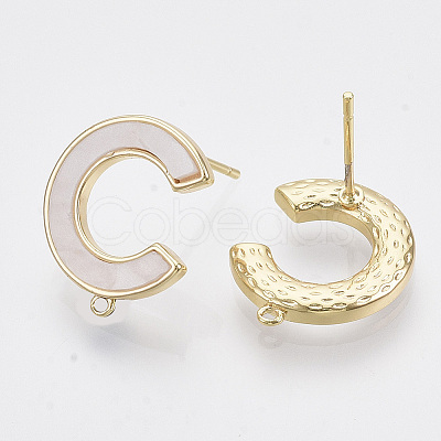 Brass Stud Earring Findings KK-T054-47G-NF-1