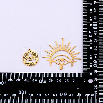 20Pcs 10 Style 201 Stainless Steel Laser Cut Charms STAS-SZ0002-67G-1