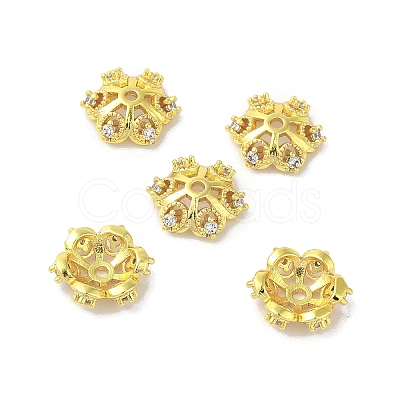 Rack Plating Brass Beads Caps KK-B088-05C-G-1