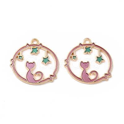 Alloy Enamel Pendants ENAM-M052-04G-1