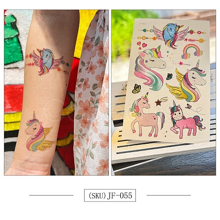 Horse Pattern Removable Temporary Tattoos Paper Stickers PW-WG34966-09-1
