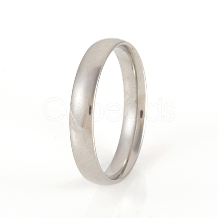 201 Stainless Steel Plain Band Rings RJEW-G107-4mm-10-P-1