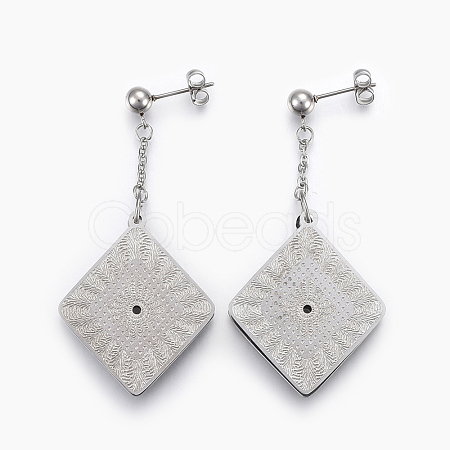(Jewelry Parties Factory Sale)304 Stainless Steel Dangle Stud Earrings EJEW-F178-12P-1