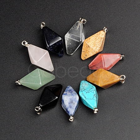 Natural & Synthetic Gemstone Pendants G-PW0006-19P-1