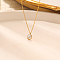 Stainless Steel Pendant Necklaces for Women, with Shell, Cable Chain Necklace, Real 18K Gold Plated, 16-1/2 inch(42cm)