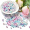 5 Colors ABS Plastic Imitation Pearl Beads, Round, Deep Sky Blue, 5~8x5~8mm, Hole: 1.5~2.3mm