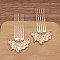 Alloy Hair Comb Finding, for DIY Jewelry Accessories, Crane, Rose Gold, 61mm, 10pcs/set