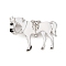 Zinc Alloy Crystal Rhinestone Brooch, Horse White Enamel Pins, Platinum, 31x38.5mm