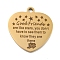 PVD Vacuum Plating 201 Stainless Steel Pendants, Friends Theme Message Charms, Heart with Word Charms, Real 18K Gold Plated, 30.5x29x2mm, Hole: 3mm