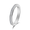 Rotatable Stainless Steel,  Rhinestone Finger Rings  for Women, Stainless Steel Color, US Size 10(19.8mm)