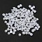 ABS Plastic Cabochons, Imitation Pearl, Half Round, White, 3x1.5mm, about 10000pcs/bag