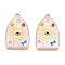 Printed Rack Plating Alloy Enamel Pendants, Golden, Arch with Evil Eye Charm, Sun, 28.5x18x3.5~4mm, Hole: 1.5mm