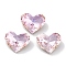 Glass Rhinestone Cabochons, Point Back & Back Plated, Faceted, Heart, Light Peach, 10x12x5mm