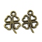 Tibetan Style Alloy Pendants, Lead Free & Cadmium Free, Clover, Antique Bronze, 16.5x11.5x1.5mm, Hole: 2mm