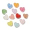 Resin Beads, with Rhinestone, Drusy Heart, Mixed Color, 17x19x10.5mm, Hole: 1.6mm