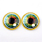 Glass Cabochons for DIY Projects, Half Round/Dome with Dragon Eye Pattern, Medium Sea Green, 10x3.5mm