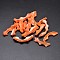 Dyed Natural Shell Nugget Stick Beads, Dark Orange, 20~44x6~13mm, Hole: 1mm, about 300pcs/500g