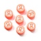 Handmade Polymer Clay Beads, Flat Round, Coral, 9x4mm, Hole: 1.7mm