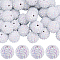 SUNNYCLUE 40Pcs Resin Rhinestone Beads, with Acrylic Round Beads Inside, for Bubblegum Jewelry, White, 20x18mm, Hole: 2~2.5mm