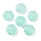 Transparent Spray Paint Glass Beads, Rose, Medium Aquamarine, 15x15x8mm, Hole: 1.2mm