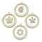 Alloy Pendants, with Resin, ABS Plastic Imitation Pearl and Crystal Rhinestone, Flat Round, Light Gold, 41x37~38x4mm, Hole: 1.8mm