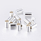 Brass Cord Ends, End Caps, Column, Silver Color Plated, 5x3mm, Inner Diameter: 2mm