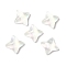 K9 Glass Cabochons, with Glitter Powder, Star, White, 7.6x7.6x2.8mm