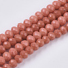 Opaque Spray Painted Glass Beads Strands DGLA-T001-007G-1