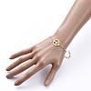 Peace Sign 201 Stainless Steel Link Bracelets BJEW-JB05248-06-5