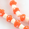 Autumn Theme Mushroom Handmade Lampwork Beads Strands X-LAMP-R116-15-2