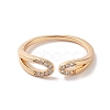 Brass Micro Pave Cubic Zirconia Open Cuff Rings RJEW-K263-03KCG-2