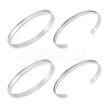 Unicraftale 4Pcs 2 Styles Egg Shaped 201 Stainless Steel Grooved Hinged Bangles STAS-UN0048-69-7