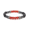 7Pcs 7 Style Natural & Synthetic Mixed Gemstone & Alloy Beaded Stretch Bracelets Set for Women BJEW-JB09236-4