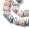 Opaque Crackle Glass Round Beads Strands GLAA-T031-01C-2