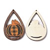 Halloween Theme Single Face Printed Aspen Wood Big Pendants WOOD-G015-05H-2