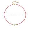 Sweet and Cool Summer Freshwater Pearl Necklaces Pink Glass Beaded Necklaces VX3518-4