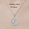 Non-Tarnish 201 Stainless Steel Hollow Sun Pendant Necklace NJEW-OY002-13-3