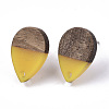 Resin & Walnut Wood Stud Earring Findings MAK-N032-002A-B06-3