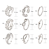 9Pcs 9 Style Brass Cuff Rings RJEW-LS0001-08P-3