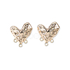 Brass Heart Stud Earring Findings KK-N232-440LG-2