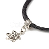 Faceted Glass European Beads Cord Bracelet BJEW-JB07035-01-4