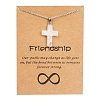 Natural Quartz Crystal Cross Pendant Necklace with Stainless Steel Cable Chains PW23032786535-1
