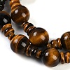 Natural Tiger Eye 3-Hole Guru Beads Strands G-H064-E04-01-4